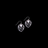 Sterling Silver Modernist Swirl Pearl Earrings