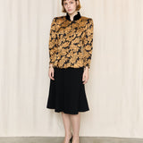 Ungaro Vintage Black and Gold Silk Floral Jacket