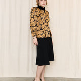 Ungaro Vintage Black and Gold Silk Floral Jacket