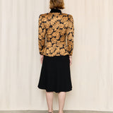 Ungaro Vintage Black and Gold Silk Floral Jacket