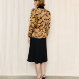 Ungaro Vintage Black and Gold Silk Floral Jacket