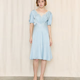 Vintage Blue Lace Trim Dress