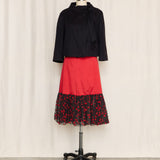 Vintage Yves Saint Laurent Red Tule Midi Skirt