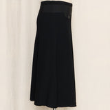 Biella Collezioni Black Wool A-Line Skirt