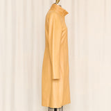 Blue Deep Tan Fitted Leather Jacket