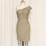 Giorgio Armani Ruched Jacquard Silk Dress