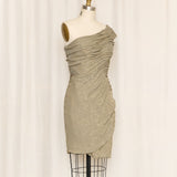Giorgio Armani Ruched Jacquard Silk Dress