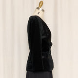 Vintage Velvet Jacket with Pleated Accents