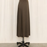 Max Mara Olive Pleated Skirt