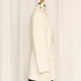 Jil Sander Late 80's Double Breasted Cream Linen Blazer