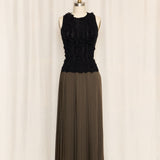Max Mara Olive Pleated Skirt