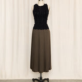Max Mara Olive Pleated Skirt