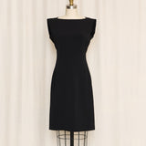 Emporio Armani Square Neckline Black Dress